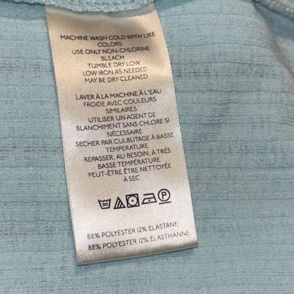 By Anthropologie Crop Cowl-Neck Top Size L Light Blue - Picture 5 of 5